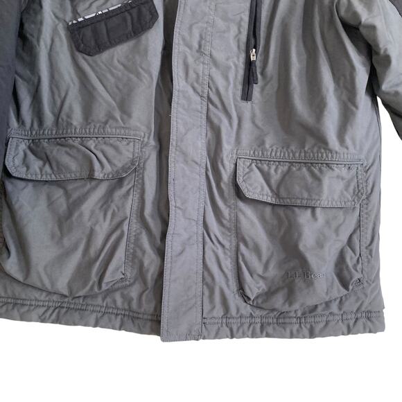 Y2K Youth LL Bean Two Tone Gray Thinsulate Nylon Full Zip Winter Coat Size 14/16 - Picture 11 of 16